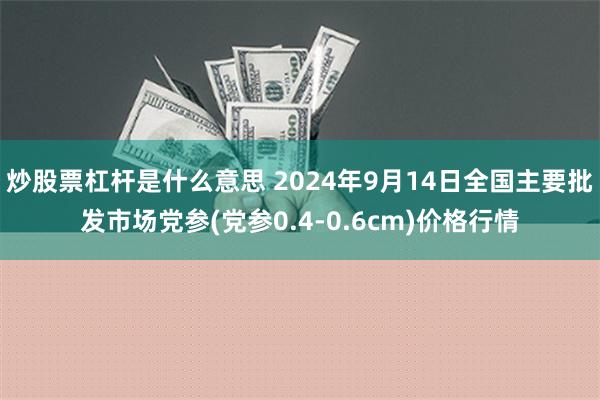 炒股票杠杆是什么意思 2024年9月14日全国主要批发市场党参(党参0.4-0.6cm)价格行情