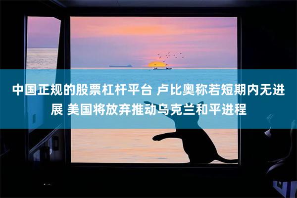 中国正规的股票杠杆平台 卢比奥称若短期内无进展 美国将放弃推动乌克兰和平进程