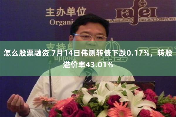 怎么股票融资 7月14日伟测转债下跌0.17%，转股溢价率43.01%