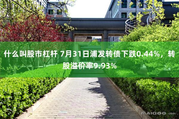 什么叫股市杠杆 7月31日浦发转债下跌0.44%，转股溢价率9.93%