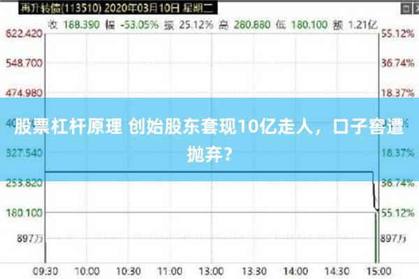 股票杠杆原理 创始股东套现10亿走人，口子窖遭抛弃？
