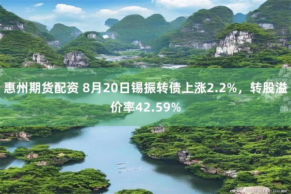 惠州期货配资 8月20日锡振转债上涨2.2%，转股溢价率42.59%