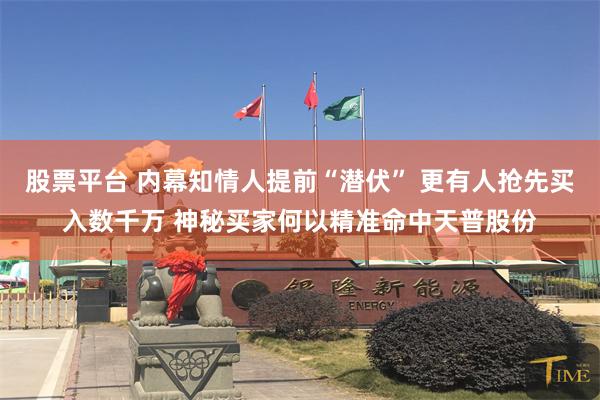 股票平台 内幕知情人提前“潜伏” 更有人抢先买入数千万 神秘买家何以精准命中天普股份
